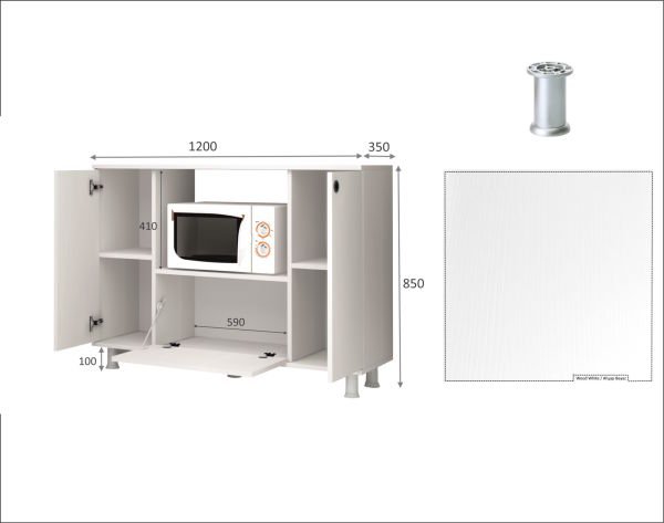 Dmodül Nova Çok Amaçlı Dolap 120cm Beyaz