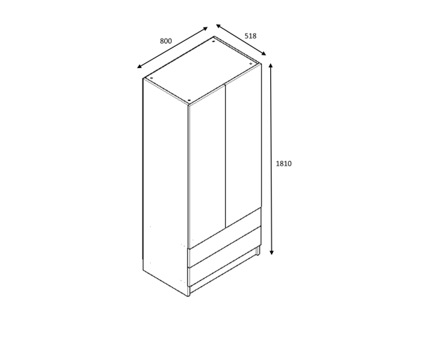 Hazan Gardırop 80cm Beyaz