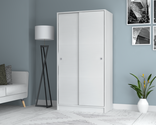 Mento Sürgülü  Gardırop 94cm Beyaz Derinlik 52cm