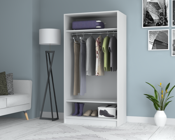 Mento Sürgülü  Gardırop 94cm Beyaz Derinlik 52cm