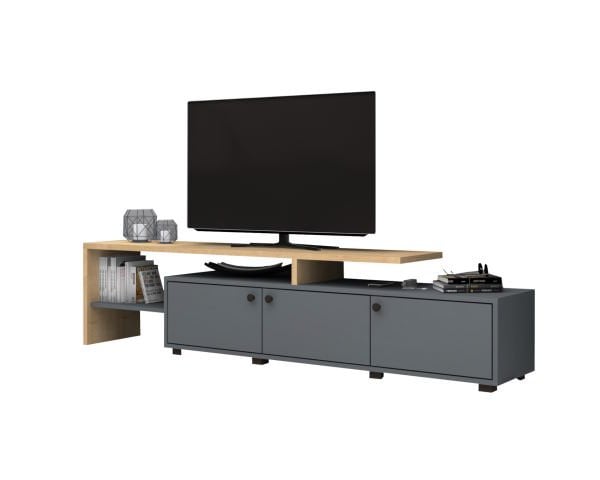 Kant Tv Ünitesi 197 cm Gri Meşe