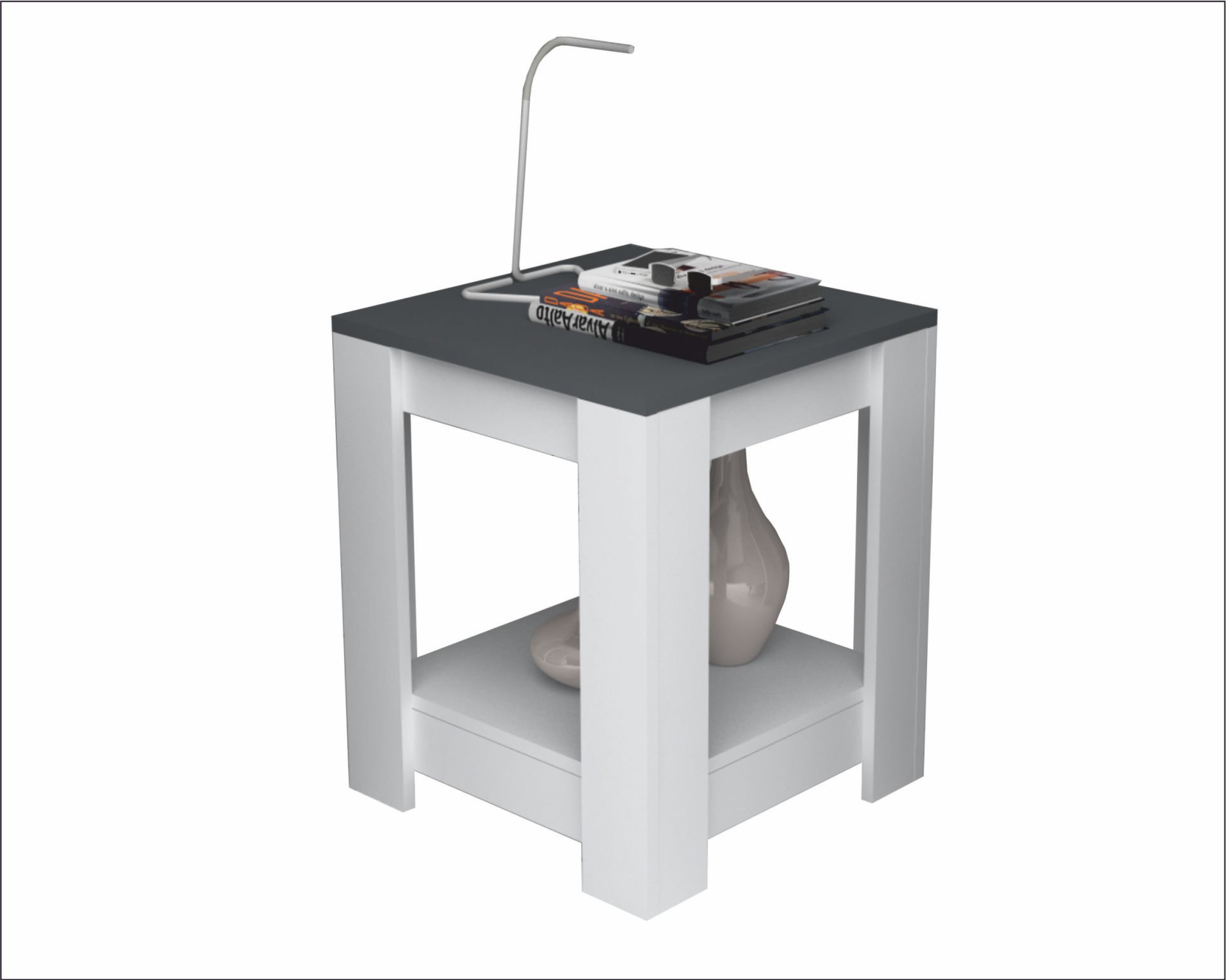 Dmodül Rio Sehpa 50cm Gri Beyaz