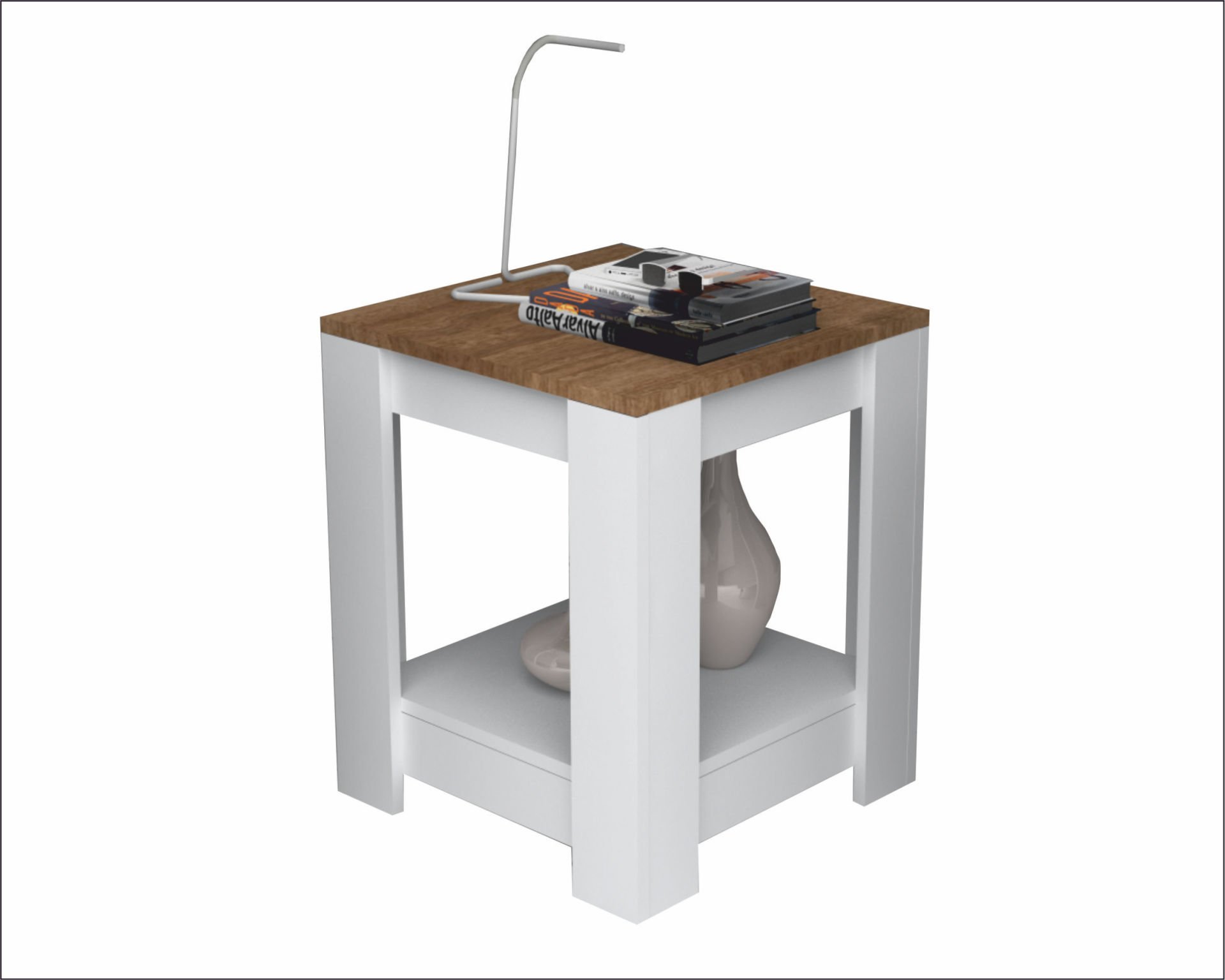 Dmodül Rio Sehpa 50cm Ceviz Beyaz