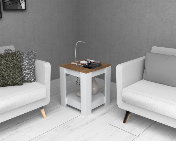 Dmodül Rio Sehpa 50cm Ceviz Beyaz