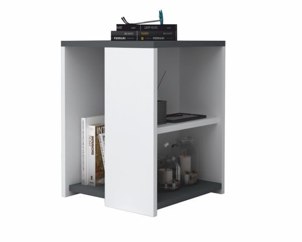 Dmodül Astor Yan Sehpa 40cm Gri Beyaz