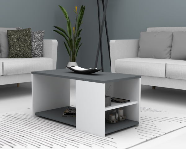 Dmodül Astor Sehpa 90cm Gri Beyaz