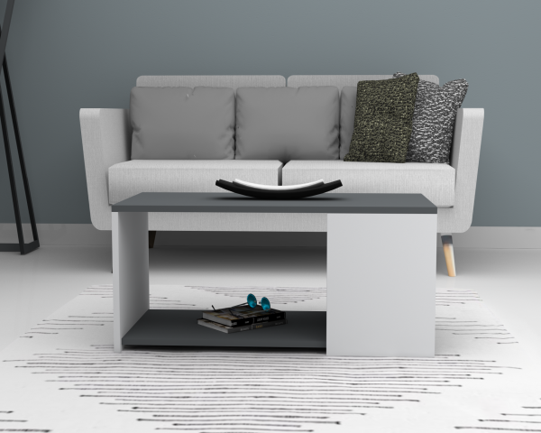 Dmodül Astor Sehpa 90cm Gri Beyaz