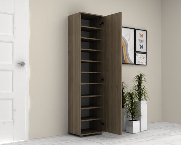 Rodex Aynalı Çok Amaçlı Dolap 45cm Ceviz