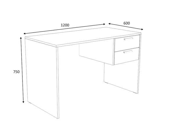 Dmodül Mega Çalışma Masası 120 cm Koyu Gri