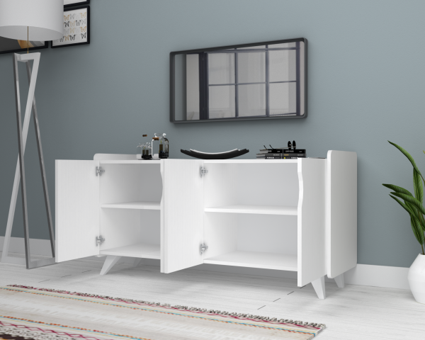 Dmodül Noon Konsol Çok Amaçlı Dolap Beyaz 140 cm