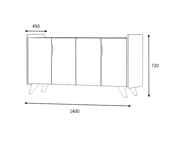 Dmodül Noon Konsol Çok Amaçlı Dolap Beyaz 140 cm