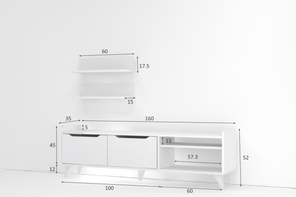Dmodül Doruk Tv Ünitesi 160 cm Beyaz