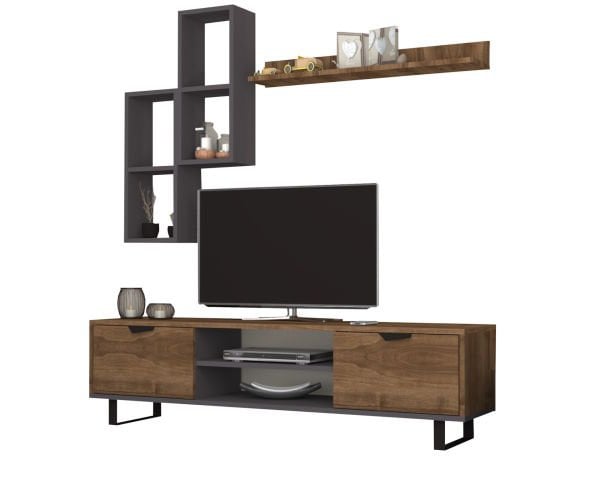 Dmodül Lonsa Metal Ayaklı Tv Ünitesi 160 cm Ceviz-Gri