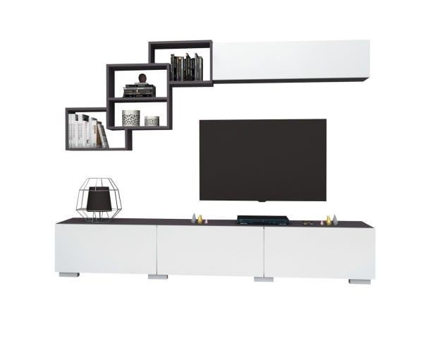 Dmodül Free Tv Ünitesi 210 cm Gri Beyaz