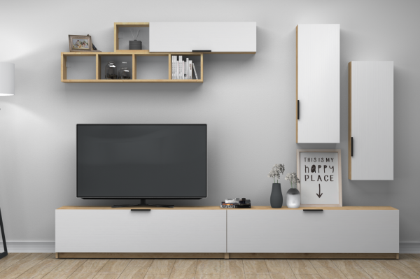 Dmodül Ege Tv Ünitesi 280 cm Meşe Beyaz