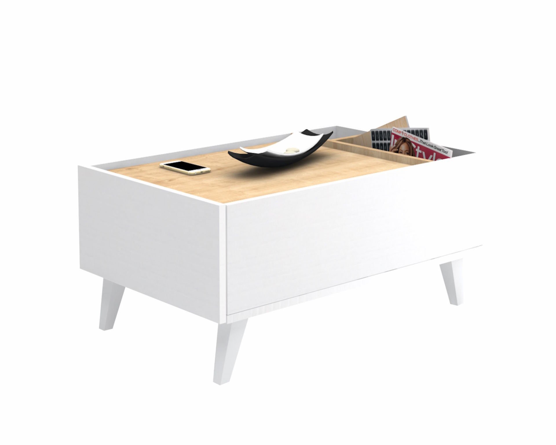 Dmodül Oslo Orta Sehpa 90 cm Meşe Beyaz