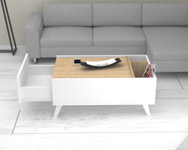 Dmodül Oslo Orta Sehpa 90 cm Meşe Beyaz