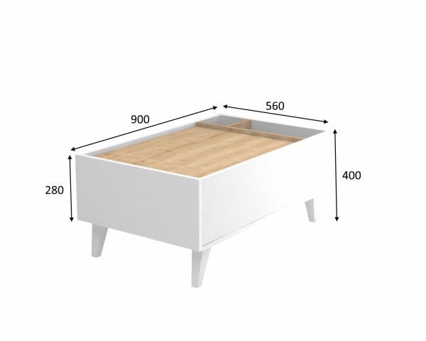 Dmodül Oslo Orta Sehpa 90 cm Meşe Beyaz