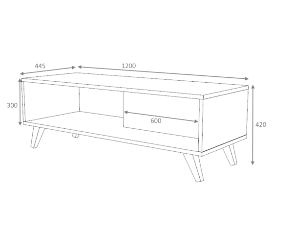 Dmodül Trend Sehpa 120 cm Meşe/Beyaz