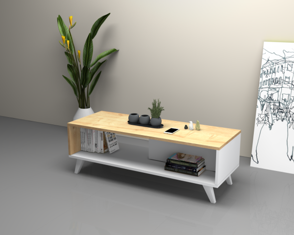 Dmodül Trend Sehpa 120 cm Meşe/Beyaz