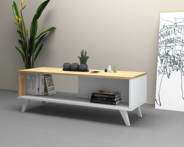 Dmodül Trend Sehpa 120 cm Meşe/Beyaz