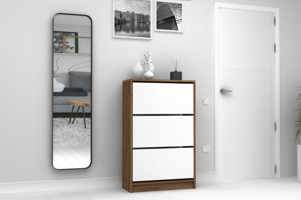 Dmodül Mod Ayakkabılık 70 cm Ceviz Beyaz Derinlik 30cm