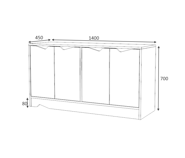 Dmodül Troy Konsol Çok Amaçlı Dolap 140 cm
