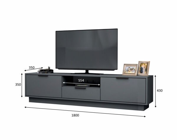 Mensa Tv Ünitesi 180 cm Koyu Gri