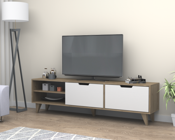 Volge Tv Ünitesi 180 cm Ceviz Beyaz