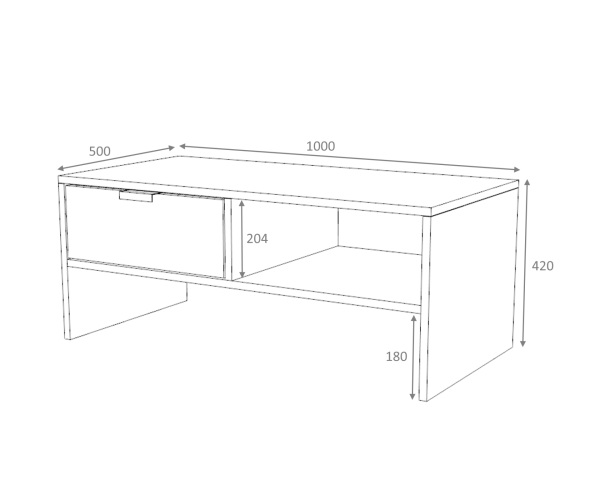 Dmodül Touch Orta sehpa 100 cm Retro Gri