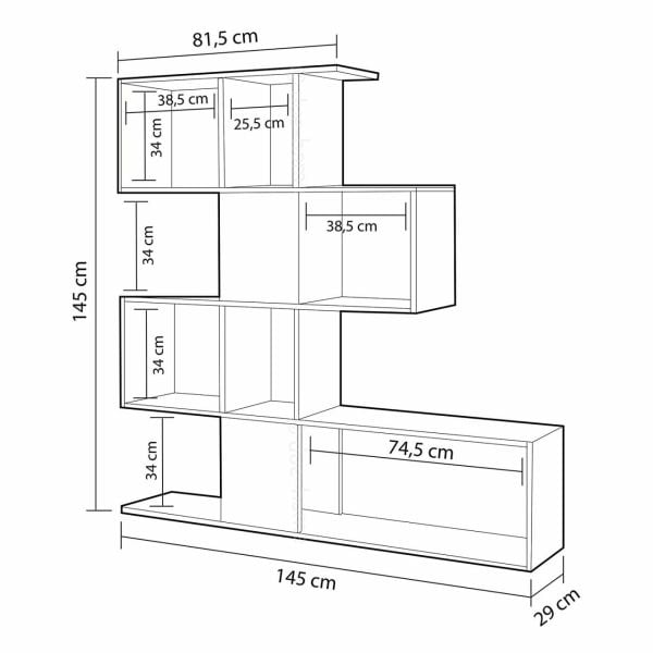 Dmodül Aktif Dekoratif Kitaplık 145 cm Beyaz