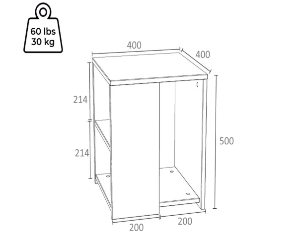 Dmodül Astor Yan Sehpa 40cm Meşe Beyaz