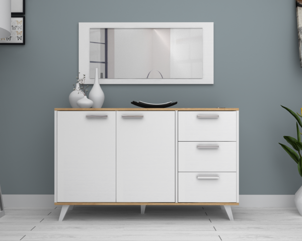 Dmodül Linea Konsol 135 cm Meşe Beyaz