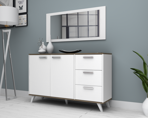 Dmodül Linea Konsol 135 cm Ceviz Beyaz