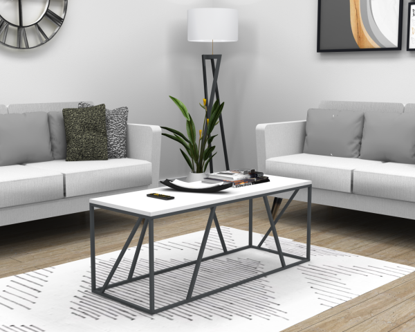 Dream Metal Ayaklı Orta Sehpa 120cm Beyaz