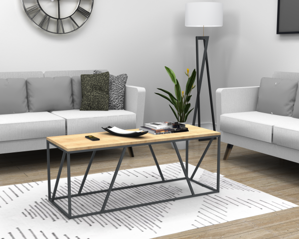 Dream Metal Ayaklı Orta Sehpa 120cm Meşe