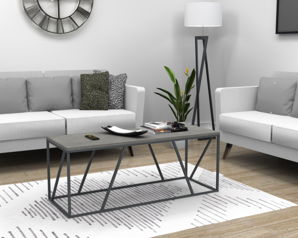 Dream Metal Ayaklı Orta Sehpa 120cm Retro Gri