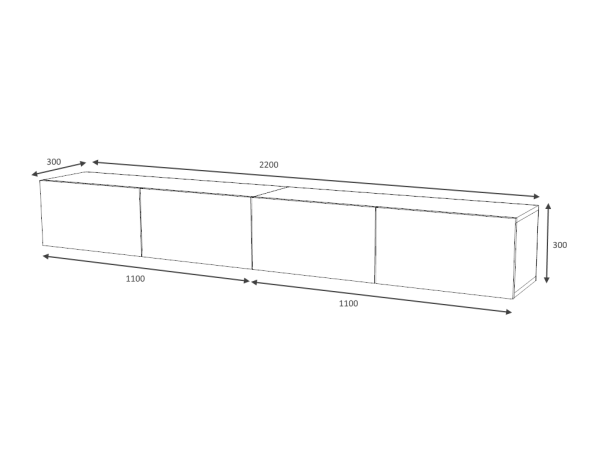 Dmodül Kober Tv Ünitesi 220 cm Beyaz