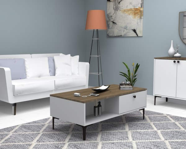 Dmodül Seles Orta Sehpa Ceviz Beyaz