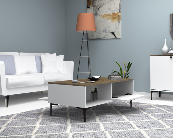 Dmodül Seles Orta Sehpa Ceviz Beyaz