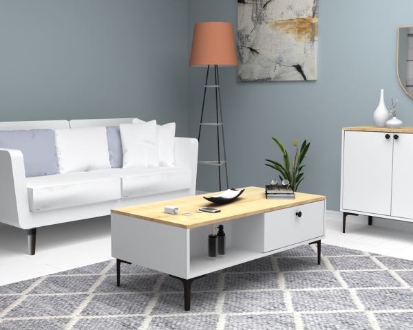 Dmodül Seles Orta Sehpa Meşe Beyaz