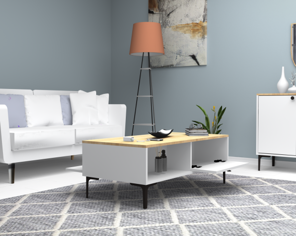 Dmodül Seles Orta Sehpa Meşe Beyaz