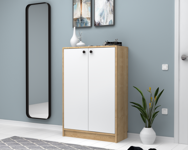 Dmodül Sirius Ayakkabılık 80 cm Meşe Beyaz Derinlik 35 cm