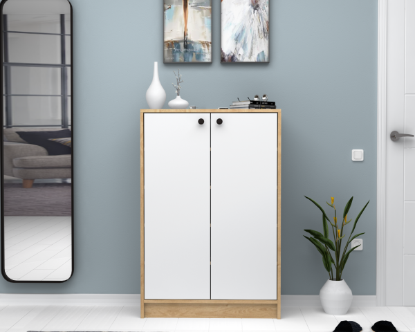 Dmodül Sirius Ayakkabılık 80 cm Meşe Beyaz Derinlik 35 cm