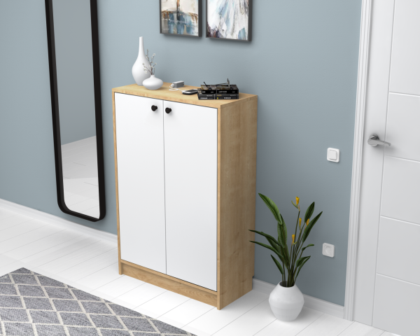 Dmodül Sirius Ayakkabılık 80 cm Meşe Beyaz Derinlik 35 cm