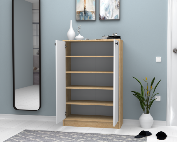 Dmodül Sirius Ayakkabılık 80 cm Meşe Beyaz Derinlik 35 cm