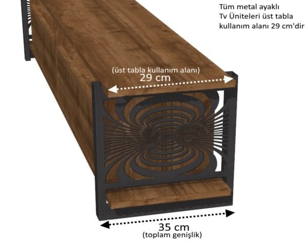 Dmodül Metal Ayaklı Tv Ünitesi 160 cm Milano ceviz