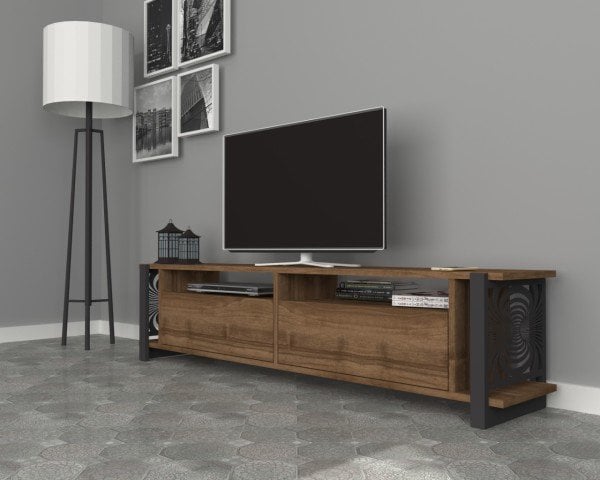 Dmodül Metal Ayaklı Tv Ünitesi 160 cm Milano ceviz