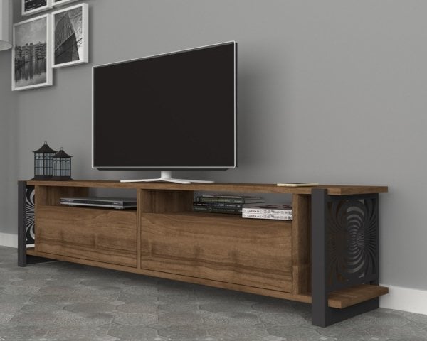 Dmodül Metal Ayaklı Tv Ünitesi 160 cm Milano ceviz