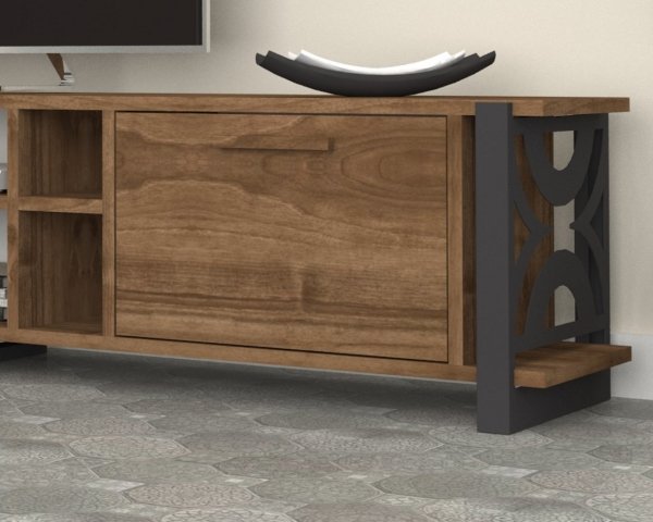 Dmodül Metal Ayaklı Tv Ünitesi 180 cm Riyad/Ceviz